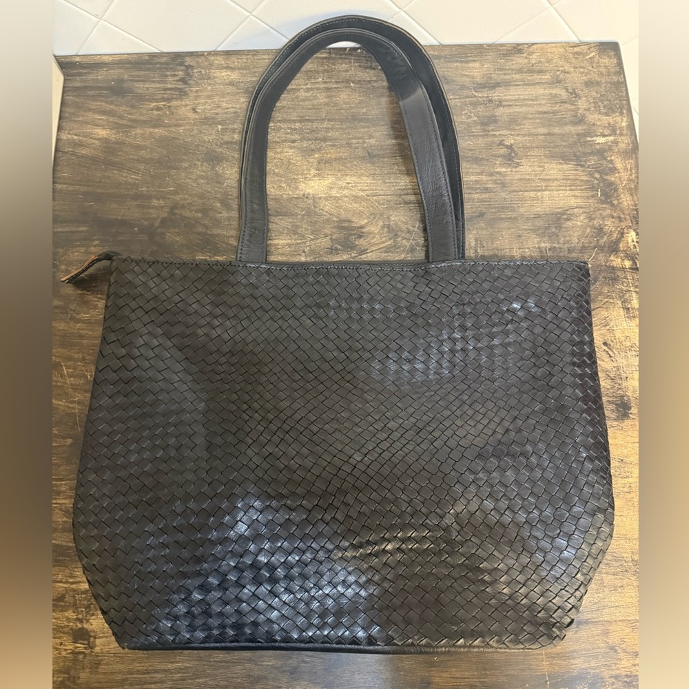 Leather Braided Totebag